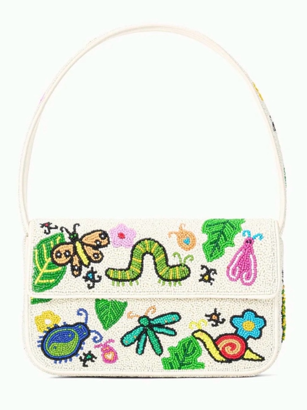 πΊπHPππΊ NWT Staud Beaded Tommy Shoulder Bag Bug Out πRare Findπ - Picture 14 of 16